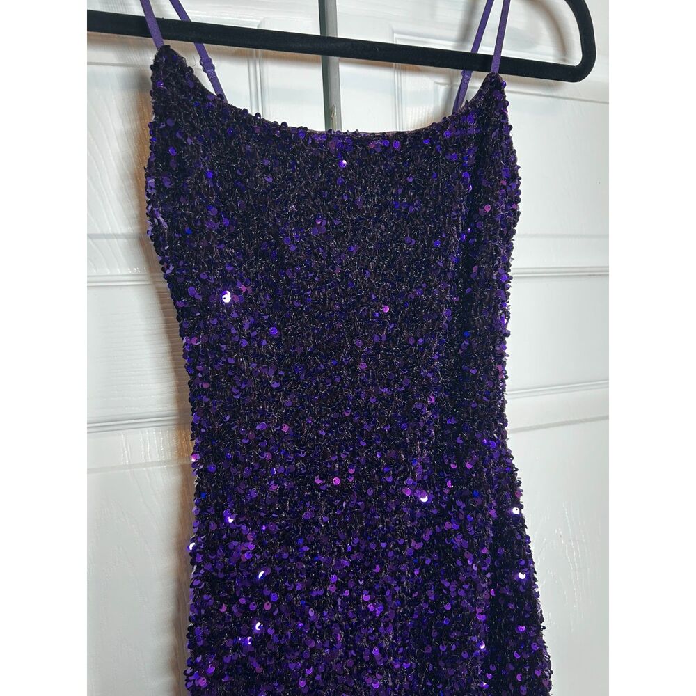 Bear Dance Purple Sequin Mini Dress Size Small